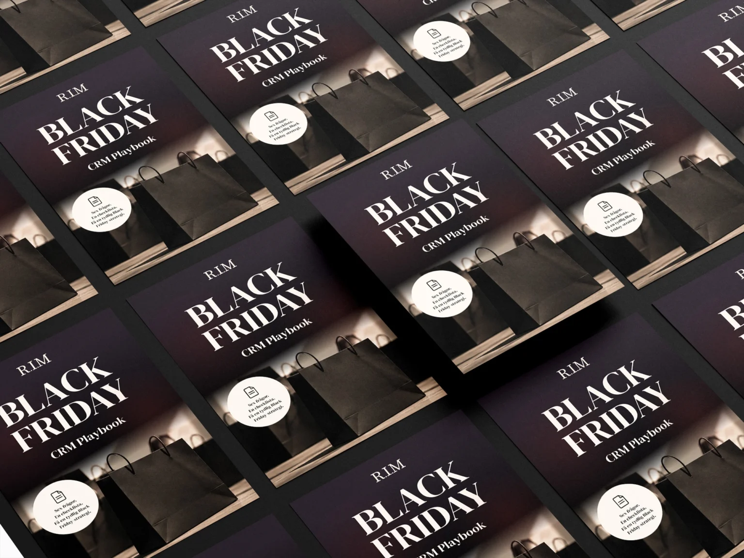 Black Friday CRM Playbook från R.I.M, många exemplar i rader