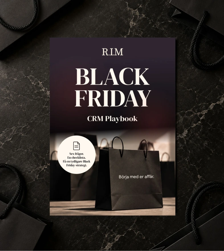Omslaget till Black Friday CRM Playbook från R.I.M